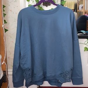 Aerie crewneck sweater with lace detail